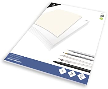 Kangaro Transparant Technisches Zeichenpapier/Millimeterpapier DIN A3 24 seiten 80g/m² papier mit 1 blatt 1/5/10mm Orange Raster, K-770301