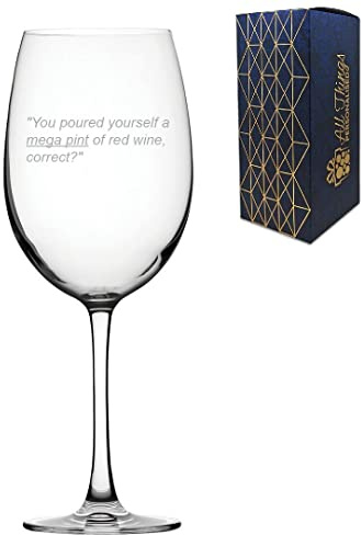 All Things Personalised Engraved Mega Pint Glass Fits a Whole Bottle of Wine,26oz, Funny Novelty Birthday Gift, Trial Quote, Engraved in The UK