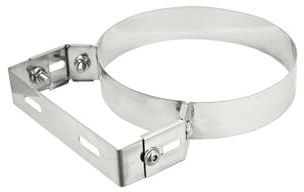 Tubo doppia parete 80/130 mm gomito 45 gomito 90 tee tappo con ispezione antivento doppia parete in acciaio inox per canne fumarie pellet legna (Collare di fissaggio a muro)