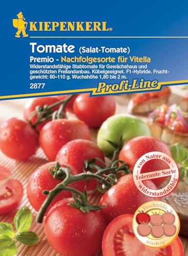 Kiepenkerl Profi-Line Salat-Tomatensamen Prémio, F1 2877 - Widerstandsfähige Sorte - Inhalt für 10 Korn - Gemüsesamen, Samen Gemüse, Gemüsepflanzen