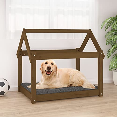 Tidyard Hundebett Hundekorb Hundesofa Massivholz Kiefer Honigbraun 81x60x70 cm