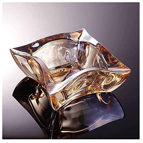 ARZARF Ashtray for Weed Glass Ashtray Transparent Crystal Cut Effect Ash Tray for Cigarettes Cigars Living Room Office Bar Indoor Outdoor Decoration Cigar Ashtray (Color : C)