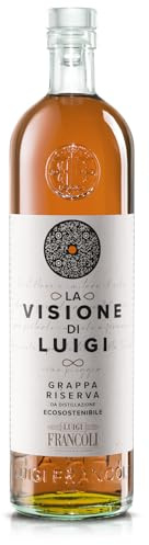 Luigi Francoli - Grappa La Visione di Luigi Riserva 700ml - Grappa Invecchiata Distillazione Ecosostenibile di Vinacce Nebbiolo, Barbera, Dolcetto e Moscato Premio Spirit of the Year 2023-40% vol.
