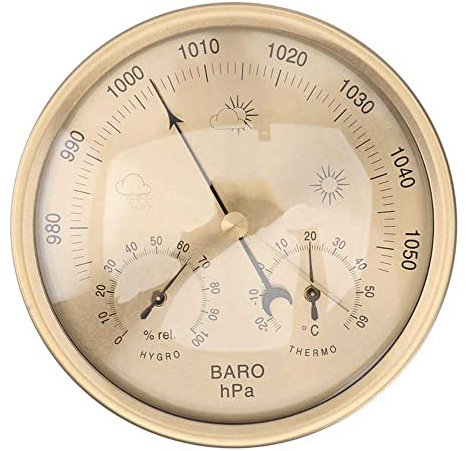 Samnuerly 3-in-1-Barometer, Hygrometer, Zifferblatttyp, Wetterstation, Luftdruck, Temperatur, Luftfeuchtigkeit