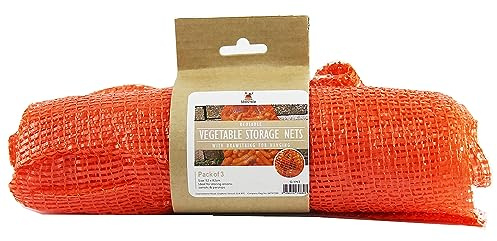 Seedzbox Aufbewahrungsbeutel für Gemüse, extra groß, 3 Stück, zur Aufbewahrung von Wurzelgemüse, Anzündholz, Kartoffeln, Zwiebeln, Karotten, hält 25 kg, Behälter zum Aufhängen in Speisekammern,