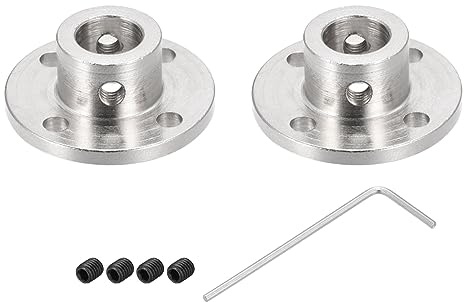 Rebower 10mm Starrer Flansch Kupplung Stecker Motor Kupplung (mit Schraube 1Stk M2 Sechskant Schlüssel),[für Basteln Schritt Motoren]-2 Pack