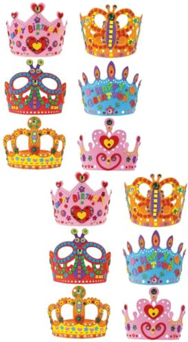 Toyvian 2 Sets Bastelset für Jungen und Mädchen Zum Geburtstag Party-krone Hut Eva-material mit Strass-klebstoffen 6 Stück