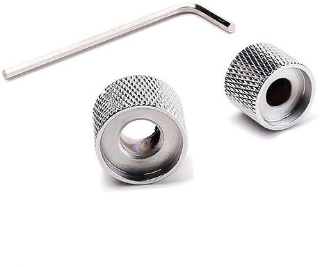 Doppelregler für E-gitarre und Bass, Metall, Silber, mit Inbusschlüssel | Gewölbte Doppelknöpfe, Präzise Lautstärke und Mischsteuerung, für Klassische Gitarrenmodelle, Robuste Ausführung