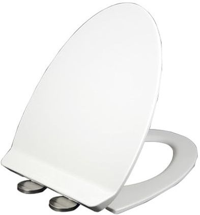 Wttfc Toilettendeckel - WC Sitz mit Absenkautomatik - Klodeckel V-Form Weiß - Klobrille aus PP - Toilettensitz WC Deckel Abnehmbar - Einfache Reinigung - Toilettenbrille mit Softclose,01B