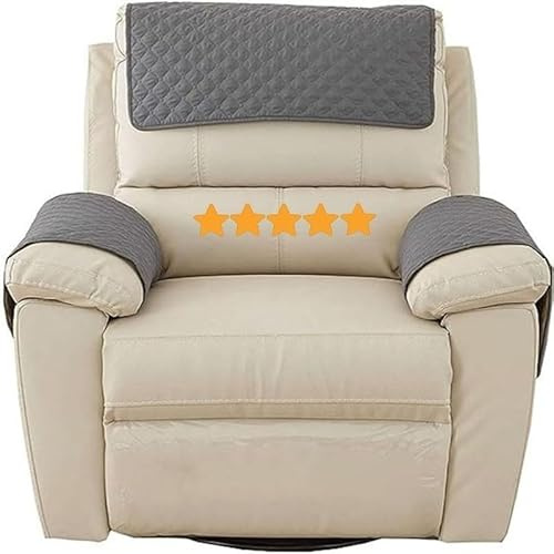Sofa Armlehnenbezüge，Couch Kopfstützenbezug，Armlehnenschoner，für Armkappen Schonbezüge Sessel Relaxsessel Sofa Armbezug Kopfstützenschutz Sitzbezug Wasserfest Rutschfeste Mit Taschen Modern ( Color :