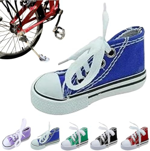 Caduola Personalisierte Motorrad-Fußstütze, kleiner Schuh, Motorrad-Seitenständer, Ständer-Verlängerungspad, 1 x Motorradständer, niedlicher Mini-Canvas-Schuhe, Seitenständer, Motorradzubehör (blau)