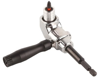 Attacco per Trapano Ad Angolo Retto, Attacco per Trapano a Batteria, Estensione per Curvatura Ad Angolo Retto Adattatore per Trapano Cordless Professionale da 90 Gradi, (1)