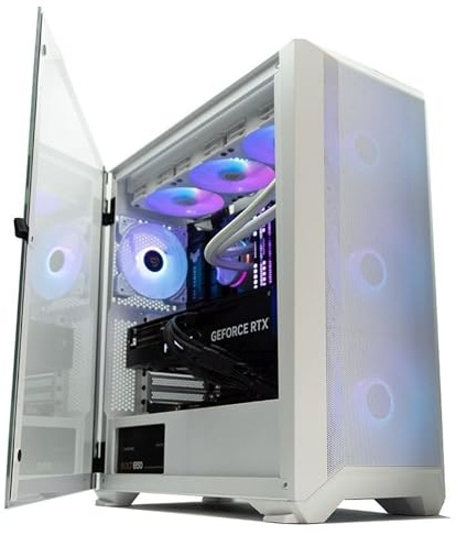 Forgeon Caja PC ATX Arcanite, ARGB, Cristal Templado Lateral, Panel Frontal Mallado, Torre Gaming Blanca
