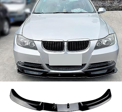 Auto Frontspoiler für BMW 3 Series E90 E91 320i 325i 2005-2008, Frontstoßstange Lippe Sport-Performance Lippen Flügel Exterieur Zubehör,A/Gloss Black