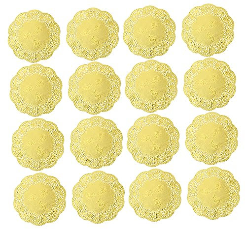 Alipis 200stücke Öl-absorbierende Spitzenpapier-doilies Für Kuchenverpackung Runde Wiederverwendbar-papierunterlagen Für Hochzeiten Partys Und Desserts