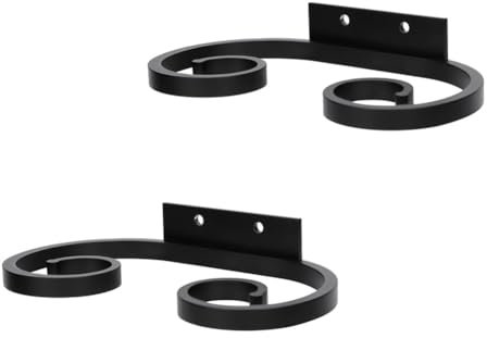 Mecerypt 2-Pack Wall Mounted Metal Wine Glass Rack, Black, 17x9.7cm/6.69x3.82 inch, Holds 2 Glasses, For Cabinets, Countertops, Shelves, Bars, Kitchens