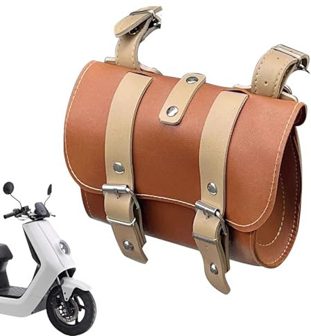 mivceklw Kleine Lenkertasche, Tasche Mit Großem Fassungsvermögen, wasserdichte Ledertasche, Tasche Für Die Vordermontage, Lenkeraufbewahrung, Leder-Fahrradtasche Für Praktische Aufbewahrung
