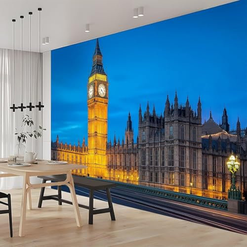 Fotomurales Decorativos Pared Londres 200x140 cm Papel Pintado Tejido No Tejido Londres Fotomural 3D Mural Paredes Papel Tapiz Decoración Salón o Dormitorio a.1938