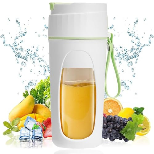 Licuadora para Verduras y Frutas, Batidora Portatil para Smoothies, Milkshakes, Cócteles, Shaker Electrico, Fresh Juice Batidora Portatil, Licuadora Pequeña de 500 ML, Liquidificador, Recargable USB-C
