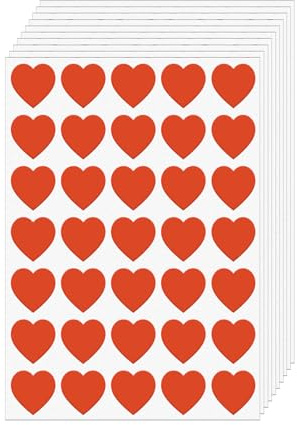 FINDAT Rot Aufkleber Herz 25mm Selbstklebende Etiketten 700 Stück | Wasserfest, Hochzeiten, Scrapbooking, Geschenke, Umschläge, Geschenkverpackungen, DIY-Dekoration