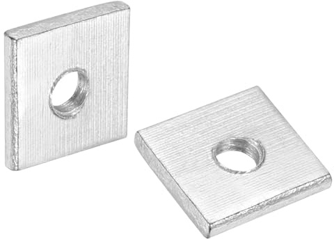 sourcing map 10 tuercas cuadradas M4 x 12 mm x 2 mm, acero al carbono, chapado en zinc, tuercas cuadradas de rosca gruesa para reparaciones del hogar e ingeniería profesional, color plateado