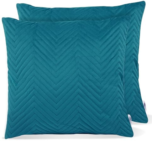 EASY SPEED Terciopelo Funda de Cojine 45x45 cm (Juego de 2), Lujo Estilo Funda de Almohada del Sofá Throw Cojín, Decoración Almohada Caso de la Cubierta, para Sala de Estar Sofás,Turquesa