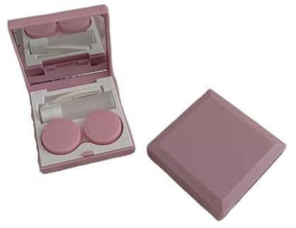 YZWHKJ Kontaktlinsenbehälter,Linsenbehälter 3 stücke Elegante Kontaktlinsenbehälter Frauen DIY Kontaktlinsenbehälter Männer Farbige Kontaktlinsen Aufbewahrungsbox Tragbares Reiseset(Pink)