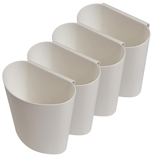 ROMISBABA 4pezzi Cestini Sospesi Per Carrello Estetista in Plastica Bianca Organizer Portaoggetti Appeso Multiuso Per Saloni e Cucina Facile Installazione e Rimozione Contenitori Pratici