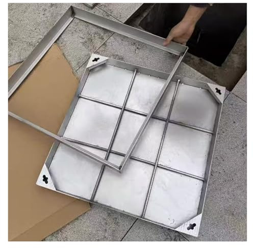 Coperture quadrate per serbatoi settici invisibili, coperture decorative per lavabi di scarico in cemento e piastrelle, soluzioni eleganti per spazi esterni