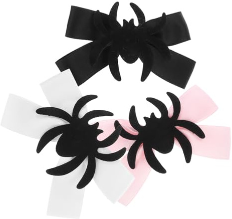 HAMPPLIES 3 Pièces Barrette Halloween Araignée Nœud Confortable Accessoire Festif Femme Fille Cosplay Party