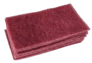 Scouring Pads 25 Sheets Red Gray Scouring Pad Industrial Brushed 360 Mesh 1500 Mesh Scotch Pads(Red 360 grit 25 pcs)