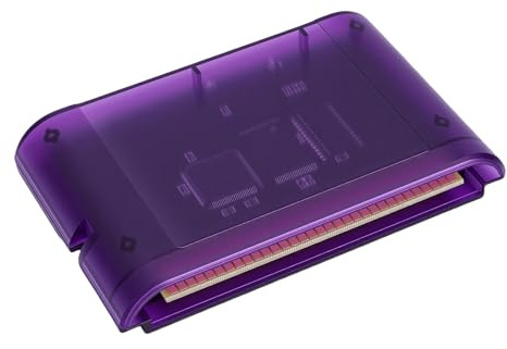 Tosuny 4000 i 1 Spelkort, Spelkassett för Mega Drive/Master System/32X Spelkonsol, Inbyggt 8GB Minne, för MD1 MD2 MD3 CD X 32X Spelkonsoler (Genomskinlig lila)