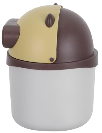 HEALSOPTHY Mini Cestino da Scrivania con Coperchio a Ribalta a Forma di Orso Giallo, Piccolo Bidone per Rifiuti da Ufficio, Auto e Casa, Contenitore Salvaspazio per Spazzatura Quotidiana