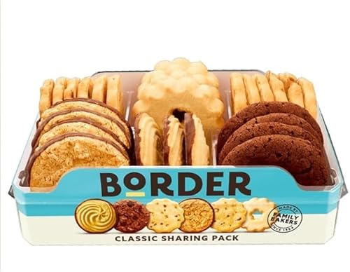 Border Biscuit Classic Sharing Pack 400g with 6 Selection Flavours, Biscuits Gift, Chocolates Biscuits, Available for Hamper on Mothers & Fathers Day, Christmas and Easter