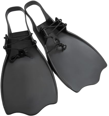 Waterside Rubberduck Belly Boot Flossen – Geräteflossen für Wathosen mit Stiefel – Verstellbare Tauchflossen Uni-Größe – Hohe Wendigkeit & Vortrieb – Belly Boat Zubehör – Schwarz