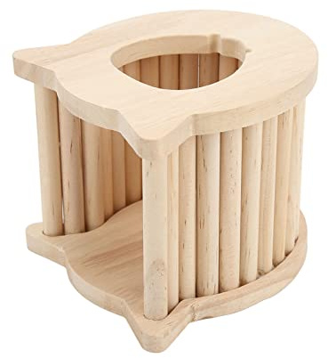 Omabeta Hamsterhus i trä Smådjursgömställe Mysigt Sovbo för Hamstrar Gerbiler Möss 11x10x12cm Ekfuru