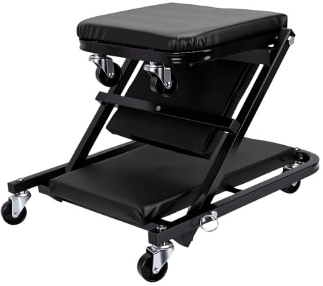Luocute Under Car Roller Creeper, 3 i 1 Design Low Profile 360Deg (Svart)