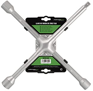 Motorkit Chiave a Croce Fissa per Cambio Ruota Realizzata in Acciaio al Carbonio ad Alta Resistenza per Dadi da 17, 19 e 21 mm. con Slot per Adattatore per Dadi.