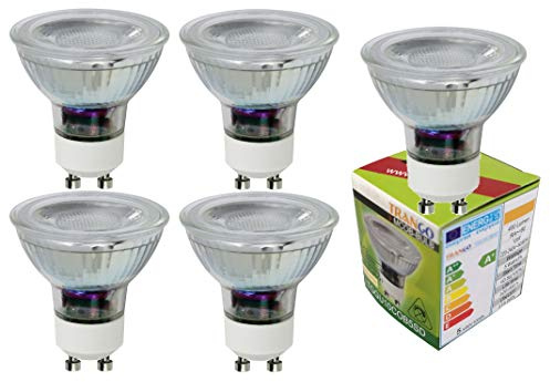Trango 5er Pack dimmbar GU10 LED Leuchtmittel GU10COB5SD*5 3000K warmweiß zum Austauschen GU10 & MR16 Halogen Leuchtmittel, für Einbauleuchte, Deckenstrahler, Einbaustrahler, Deckenleuchte, Spots