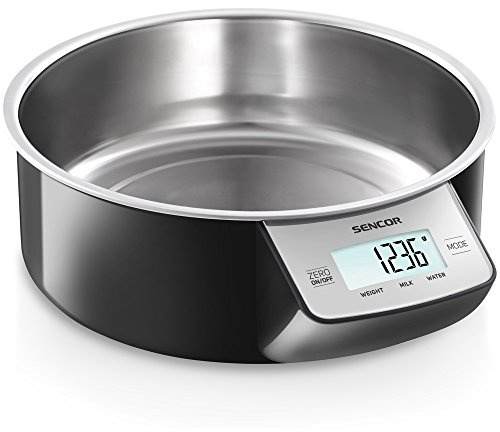 SKS 4030BK Balance de Cuisine avec Plat Amovible en Acier Inoxydable, Acier Inoxydable