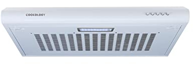 Cookology VISOR600WH 60cm Visor Cooker Hood Kitchen Extractor Fan, Under Cabinet with LED Light, 3 Speed Settings, 600mm Vented Range Hood - in White