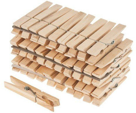 matches21 HOME & HOBBY Wäscheklammern DIY Bastelset mit 50 Holzklammern à 4 cm für Geschenkverpackungen & Adventskalender