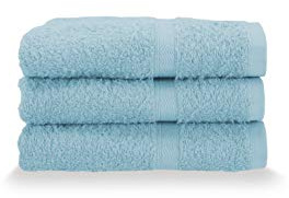 Gabel Lot de 3 Serviettes d'invité en Pur Coton hydrophile, 40 x 60 cm, Ciel
