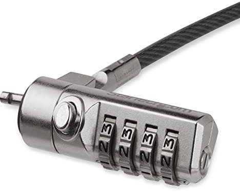 StarTech.com 6.5ft (2m) Laptop Cable Lock - 4 Digit Combination Laptop/Desktop Security Cable Lock for K-Slot Devices/Computers/Monitors - Portable Anti-Theft Vinyl Coated Steel Cable Lock (LTLOCK4D)