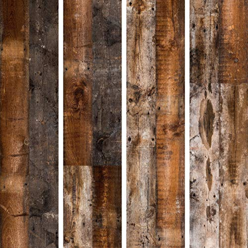decomonkey PURO TAPETE selbstklebend, 10 m, Holz braun | Tapete 3D, Wandaufkleber, Dekofolie, Klebefolie, Möbelfolie, Panel, Wandtattoo, Wandposter, Wandsticker