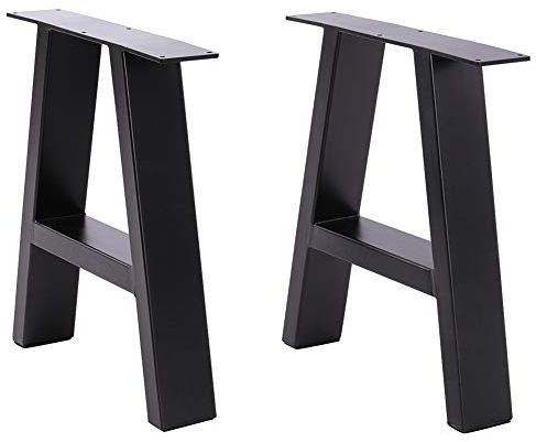 INMOZATA Tischkufen 2 Stück A Form Tischbeine Metall Möbelfüße Tischgestell Tischkufen mit Schrauben für Esstisch Schreibtisch Stizbank 35 x 7 x 40cm Schwarz