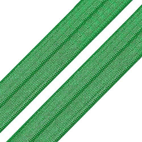 25m Einfassband 20mm hochelastisch 44% Elastan gefalzt Faltgummi Schrägband Farbwahl, Größe:20mm, Farbe:grün