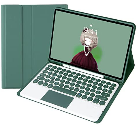 ZOMUN Funda con Teclado para iPad 10.2 (2019, 7.a generación / 2020, 8.a generación / 2021, 9.a generación), Teclado/trackpad inalámbrico Bluetooth Desmontable, con portalápices
