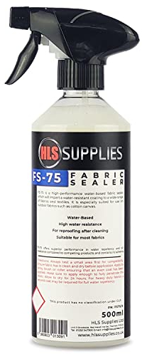 HLS Supplies 500ml FS-75 Fabric Sealer - Waterproof Spray for Fabric - Tent Waterproofing for Awnings, Boat Covers, Garden Furniture