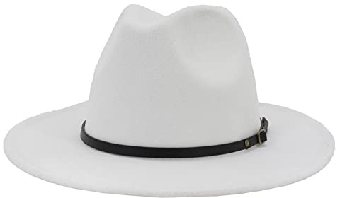 EATAN Fedora Hüte mit Gürtelschnalle für Damen & Herren, modisch, klassisch, breite Krempe, Unisex, Panama-Hut, Sonnenhut